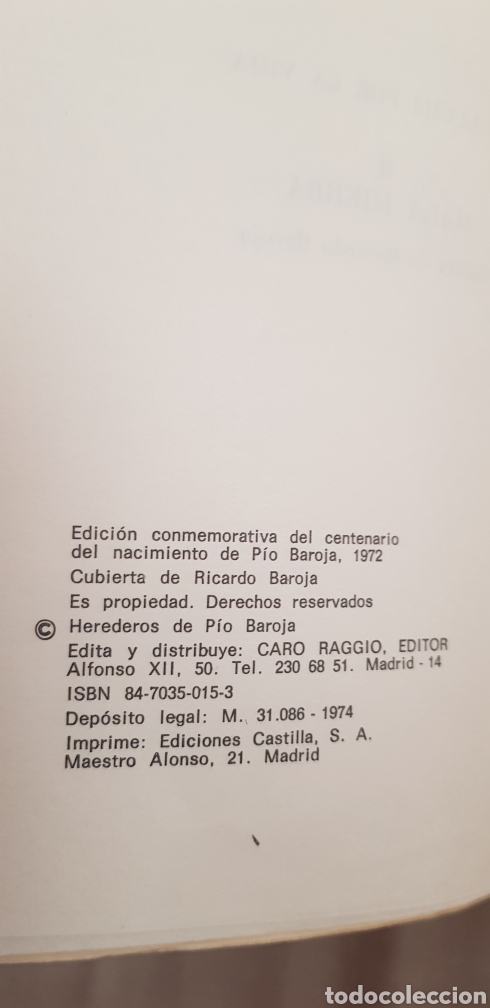Libros de segunda mano: Libro MALA HIERBA. LA LUCHA POR LA VIDA II. Editor Caro Raggio, 1974. Pío Baroja - Foto 6 - 267767974