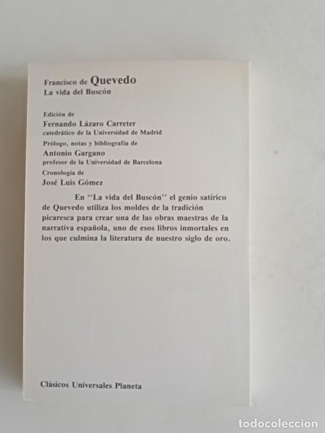 Libros de segunda mano: La vida del busc&oacute;n, aut. Francisco de Quevedo - Foto 2