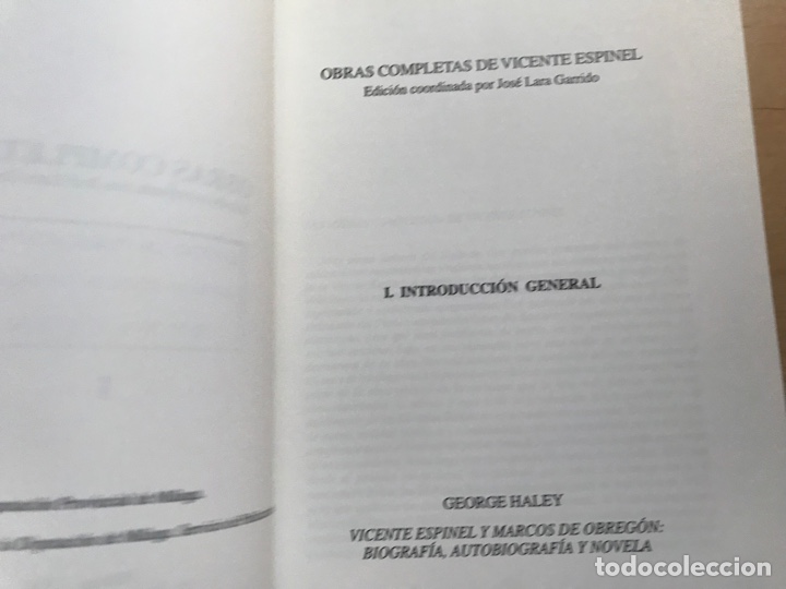 Libros de segunda mano: Vicente espinel. Obras completas I. Cl&aacute;sicos malague&ntilde;os - Foto 3
