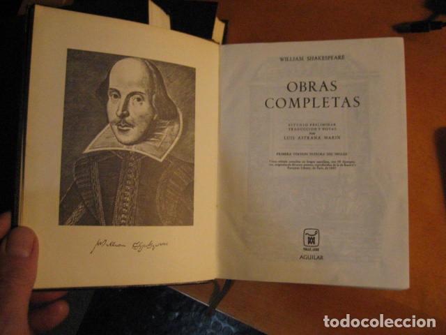 Libros de segunda mano: WILLIAM SHAKESPEARE - OBRAS COMPLETAS - AGUILAR - 1972 -2209PGS - Foto 6