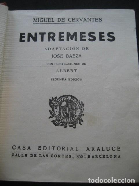 Libros de segunda mano: ESTREMESES DE CERVANTES - Foto 2