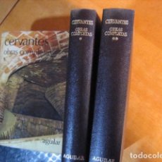 Libros de segunda mano: OBRAS COMPLETAS DE CERVANTES, AGUILAR. 2 TOMOS, OBRA COMPLETA. 1975 DON QUIJOTE COMEDIAS VALBUENA