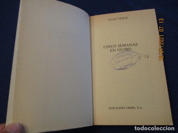 Libros de segunda mano: Cinco Semanas en Globo Julio Verne Ediciones Orbis 1987 - Foto 2