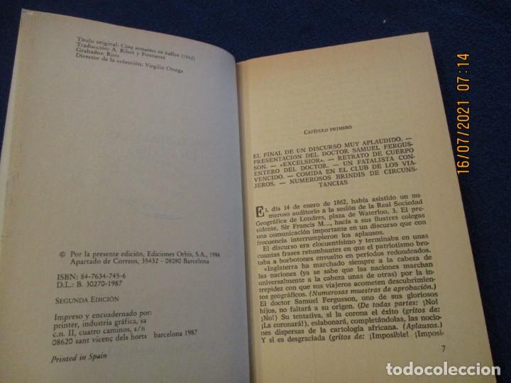Libros de segunda mano: Cinco Semanas en Globo Julio Verne Ediciones Orbis 1987 - Foto 3