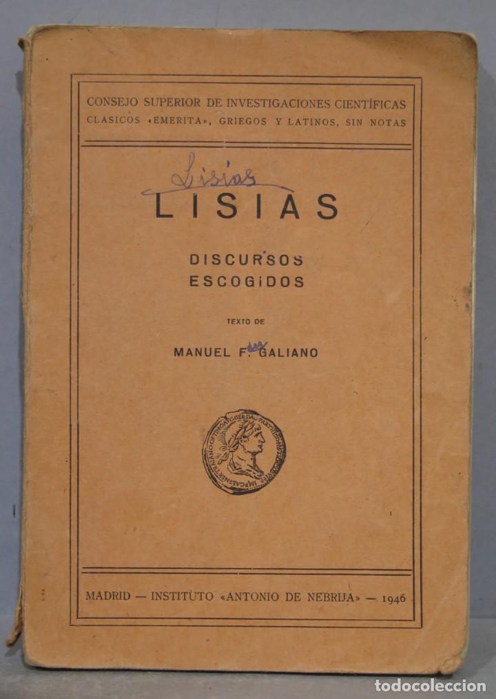 Libros de segunda mano: 1946.- LISIAS. DISCURSOS ESCOGIDOS - Foto 1
