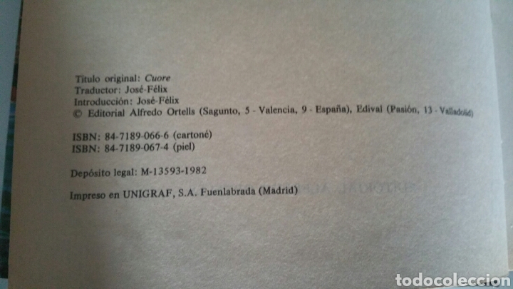 Libros de segunda mano: Coraz&oacute;n. Edmundo de Amicis, cl&aacute;sicos de la juventud, editorial Alfredo Ortells 1982. - Foto 7