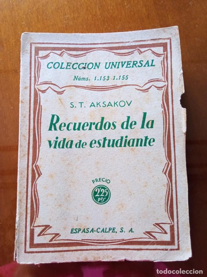 Libros de segunda mano: Recuerdos de la vida estudiante. Autor: S. T. Aksakov - Foto 1
