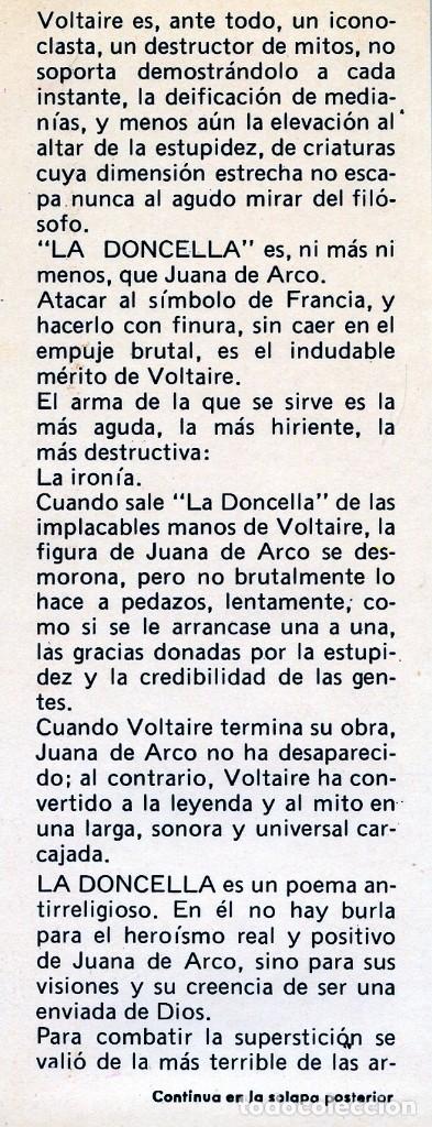 Libros de segunda mano: LA DONCELLA. De Voltaire. - Foto 3