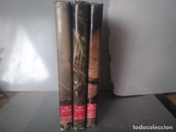 Libros de segunda mano: Tres novelas de aventuras de Emilio Salgari - Foto 13