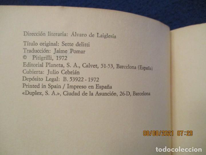 Libros de segunda mano: SIETE DELITOS Pitigrilli Biblioteca Universal PLaneta 1972 Serie La Nariz - Foto 3