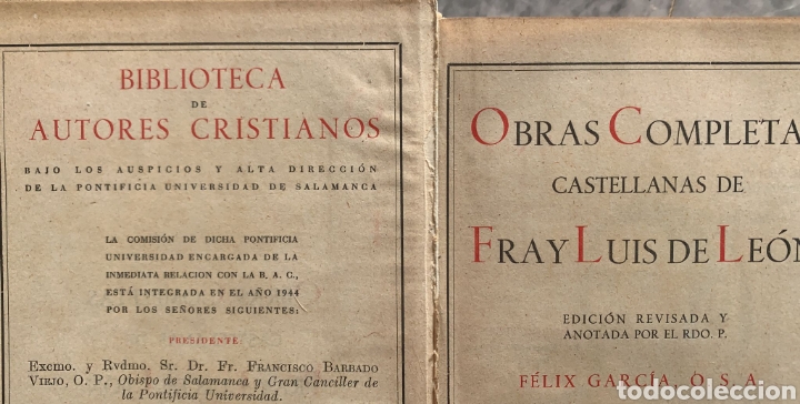 Libros de segunda mano: Obras completas de Fray Luis de Le&oacute;n. 1695 p&aacute;g. - Foto 2