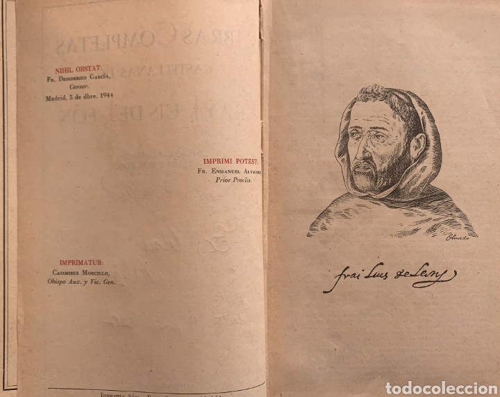 Libros de segunda mano: Obras completas de Fray Luis de Le&oacute;n. 1695 p&aacute;g. - Foto 3