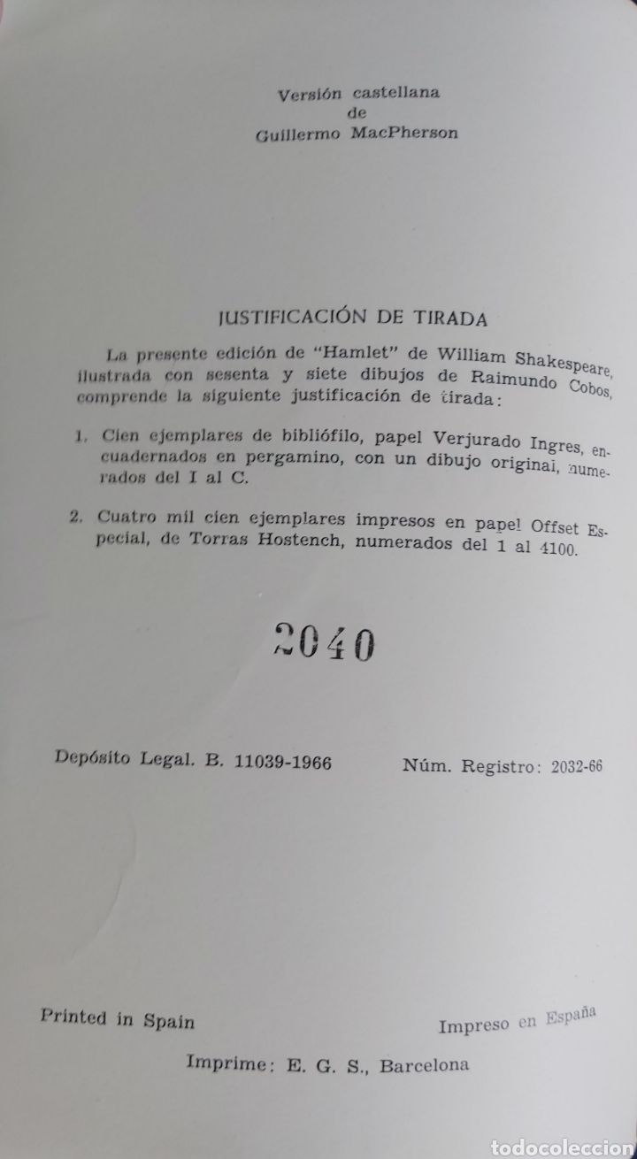 Libros de segunda mano: HAMLET EDICIONES MARTE. ILUSTRA COBOS. ED. LIMITADA 1966. COLECCION PLIEGOS DE CORDEL - Foto 2