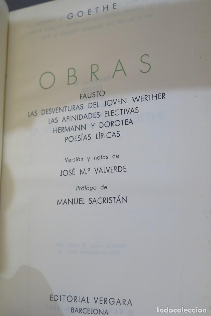 Libros de segunda mano: 1963.- OBRAS. GOETHE. VERGARA - Foto 2