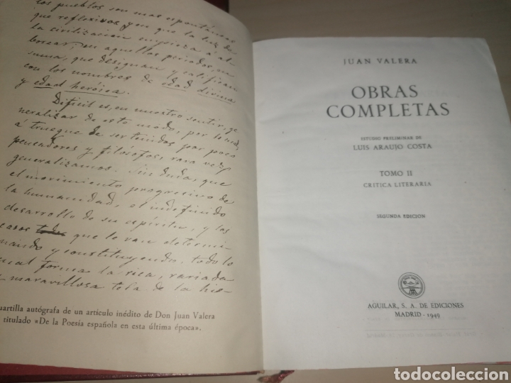 Libros de segunda mano: JUAN VALERA - OBRAS COMPLETAS - AGUILAR - Foto 6