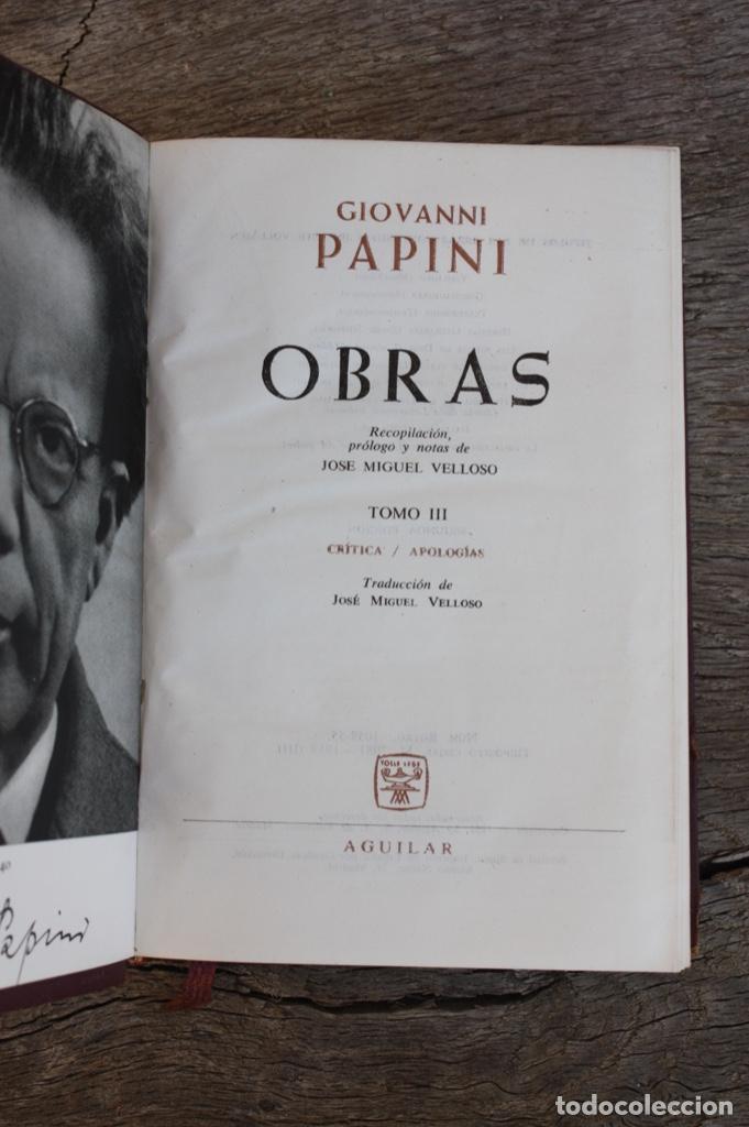 Libros de segunda mano: OBRAS. GIOVANNI PAPINI TOMO III. 1959. - Foto 8