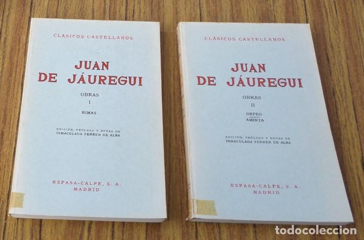 Libros de segunda mano: 2 libros - JUAN DE JAUREGUI --- Obras &ndash; rimas, orfe&oacute;n, aminta - Foto 1