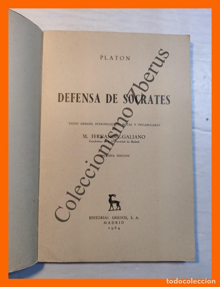 Libros de segunda mano: Defensa de Socrates - Platon - Foto 2