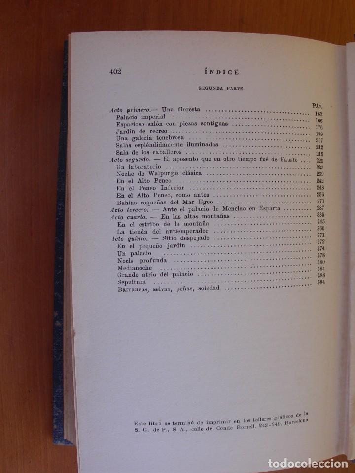Libros de segunda mano: FAUSTO / J. W. GOETHE - Foto 4
