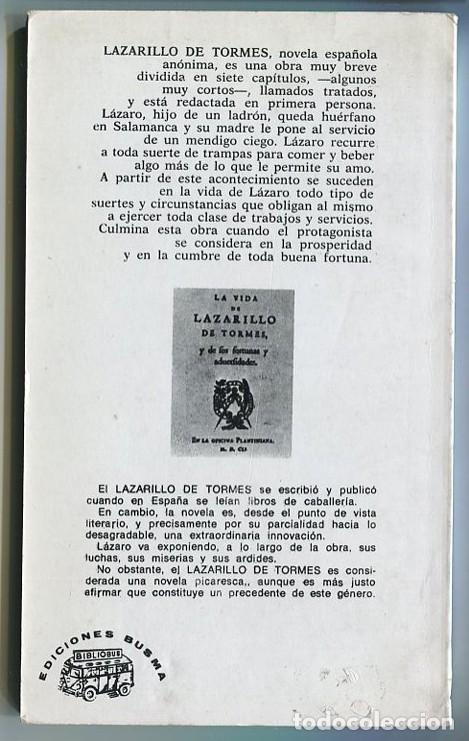 Libros de segunda mano: LA VIDA DE LAZARILLO DE TORMES - ANONIMO - EDICIONES BUSMA - 1984 - Foto 2