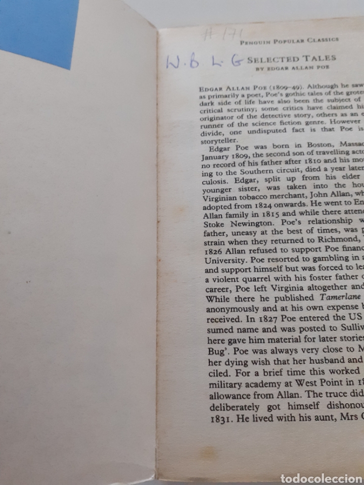 Libros de segunda mano: Selected Tales, Edgar Allan Poe, ingl&eacute;s 1994 - Foto 2