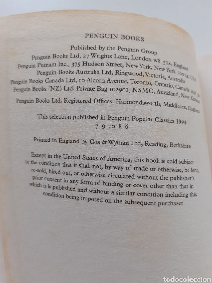 Libros de segunda mano: Selected Tales, Edgar Allan Poe, ingl&eacute;s 1994 - Foto 3