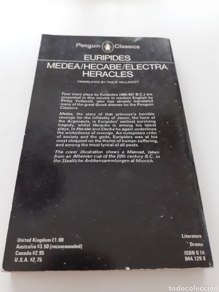 Libros de segunda mano: Meclea Hecabe Electra Heracles, Euripides, ingl&eacute;s, Penguin Classics - Foto 2