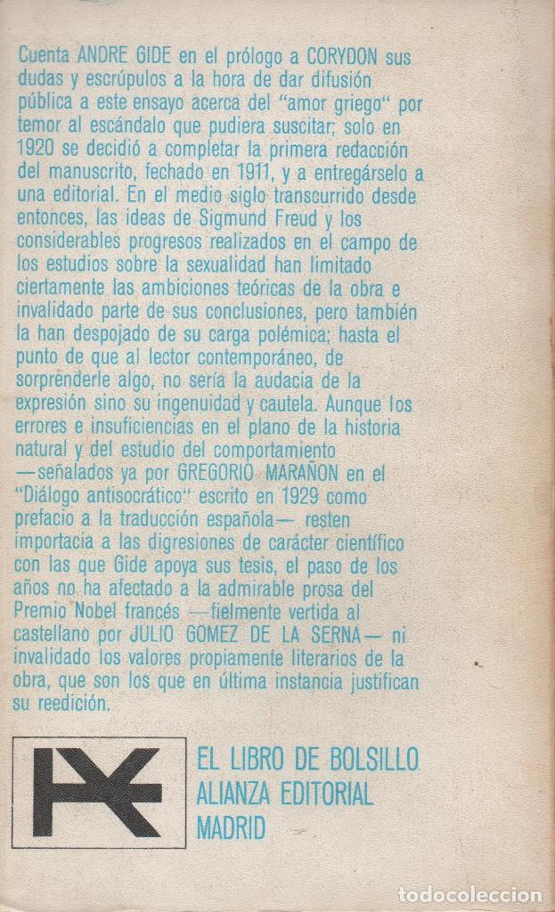 Libros de segunda mano: Corydon. Andr&eacute; Gide. Alianza Editorial. 1971. - Foto 2
