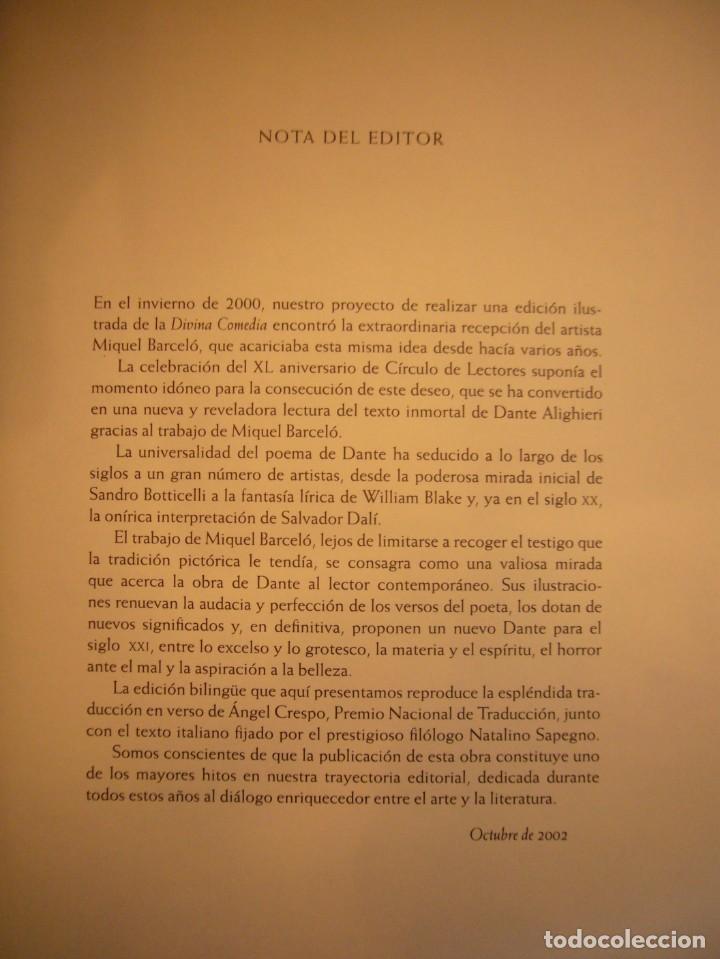 Libros de segunda mano: DANTE ALIGHIERI: DIVINA COMEDIA. ILUSTR. MIQUEL BARCELÓ. 3 VOLS. (GALAXIA GUTENBERG/ CÍRCULO, 2003) - Foto 7 - 303255858