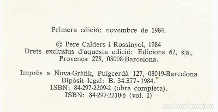 Libros de segunda mano: PERE CALDERS - OBRES COMPLETES/1 - Foto 4