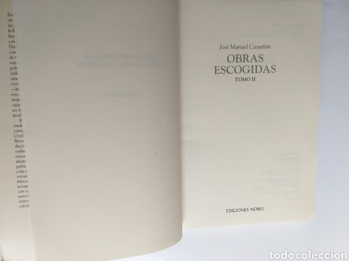 Libros de segunda mano: Obras escogidas Jos&eacute; Manuel Casta&ntilde;&oacute;n . Ediciones Nobel - Foto 12