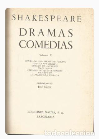 Libros de segunda mano: DRAMAS COMEDIAS - W. SHAKESPEARE 2 VOL. - Foto 3