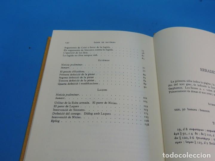 Libros de segunda mano: PLAT&Oacute;.- DI&Agrave;LEGS. DEFENSA DE S&Ograve;CRATES. CRIT&Oacute; EUT&Iacute;FRON. LAQUES - Foto 7