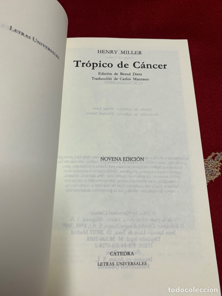 Libros de segunda mano: Tr&oacute;pico de c&aacute;ncer. Henry Miller. - Foto 3