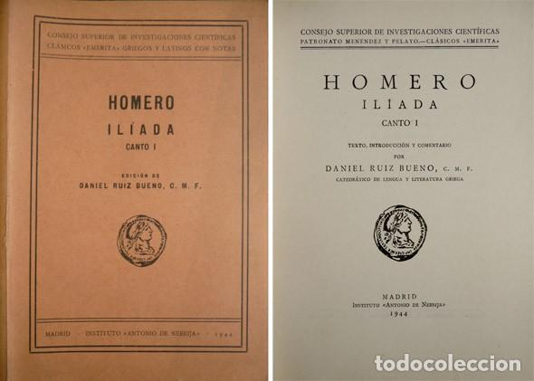Libros de segunda mano: HOMERO. Il&iacute;ada. Canto I. 1944. - Foto 1