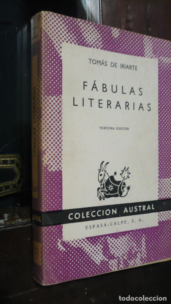 Libros de segunda mano: F&eacute;bulas Literarias, Tom&aacute;s de Iriarte, col Austral. - Foto 1