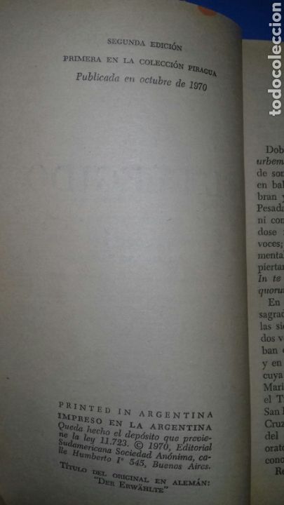Libros de segunda mano: THOMAS MANN: EL ELEGIDO. ED SUDAMERICANA, 1970. - Foto 3