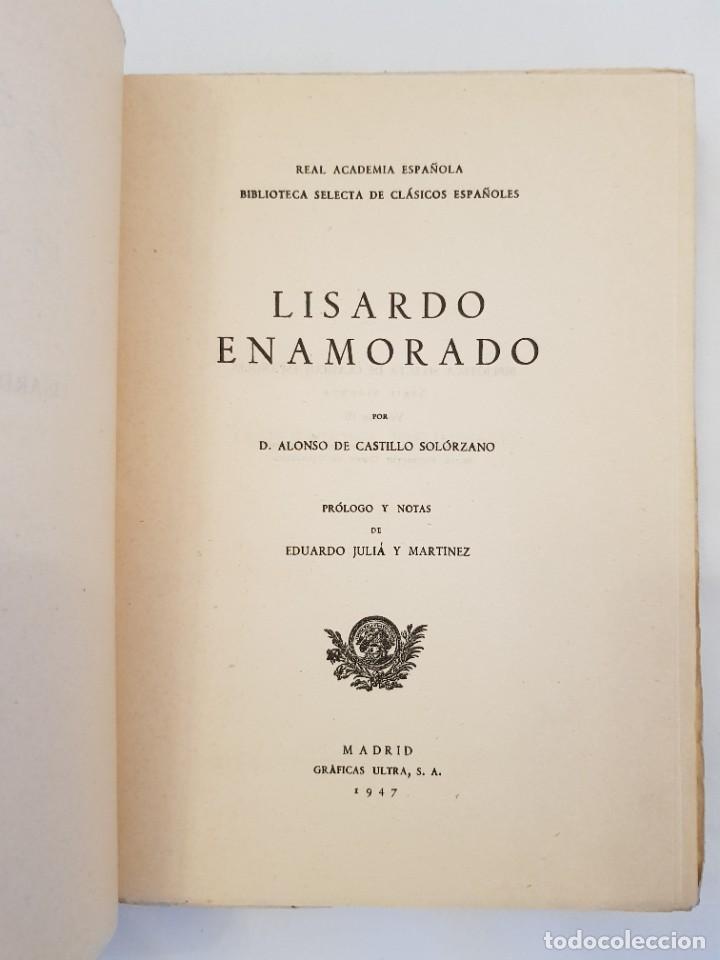 Libros de segunda mano: 1a ed. Lisardo enamorado. Alonso de Castillo Sol&oacute;rzano. - Foto 3