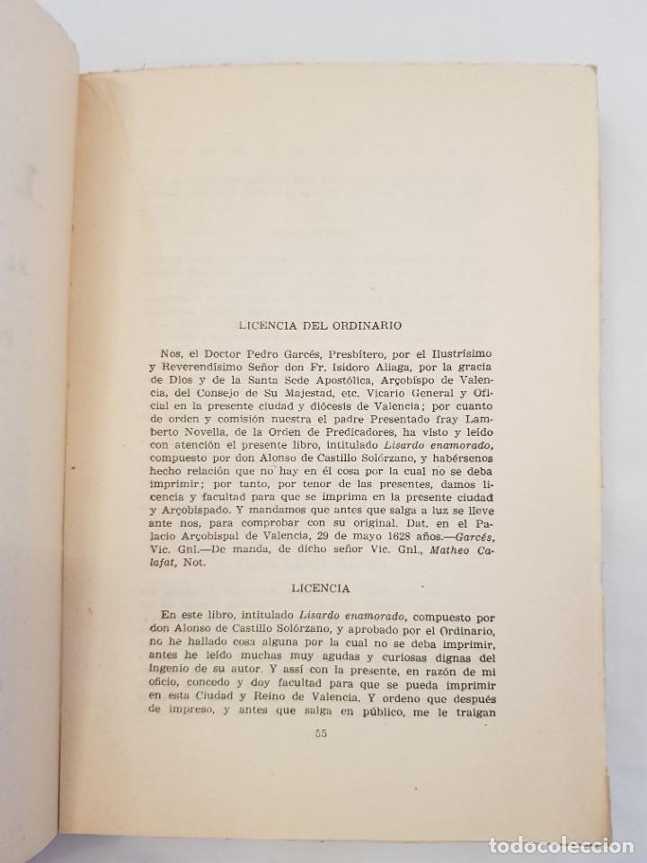 Libros de segunda mano: 1a ed. Lisardo enamorado. Alonso de Castillo Sol&oacute;rzano. - Foto 8