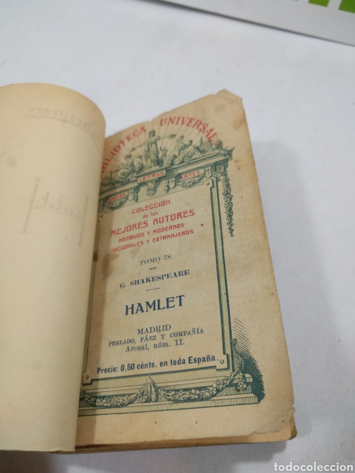 Libros de segunda mano: Shakespeare. Hamlet. Biblioteca universal. 1911. - Foto 2