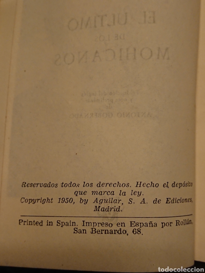 Libros de segunda mano: El ultimo de los Mohicanos. Aguilar. 1 Ed. 1950 - Foto 2