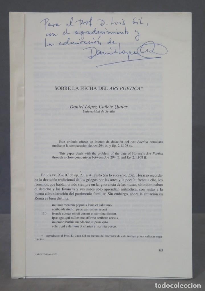 Libri di seconda mano: SOBRE LA FECHA DEL ARS POETICA. DEDICADO POR AUTOR