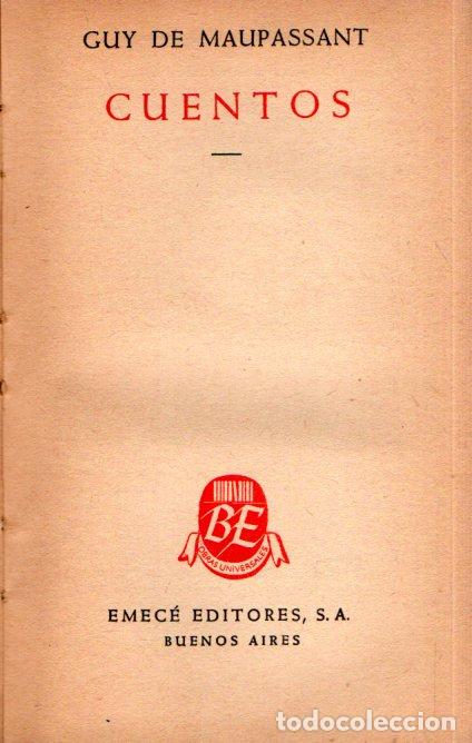 Libros de segunda mano: GUY DE MAUPASSANT : CUENTOS (EMEC&Eacute;, 1946) - Foto 1