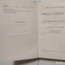 Libros de segunda mano: OBRAS COMPLETAS ( TOMO 1 ) MIGUEL DE CERVANTES. EL QUIJOTE Y EL QUIJOTE DE AVELLANEDA. Lote 319186098