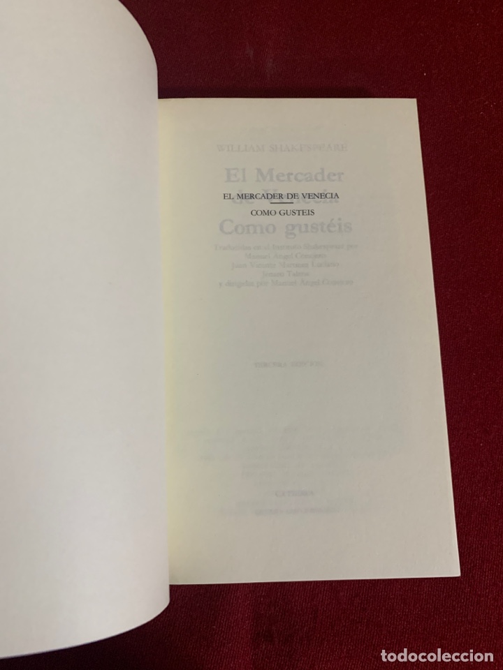 Libros de segunda mano: El Mercader de Venecia / Como gust&eacute;is. William Shakespeare. - Foto 3
