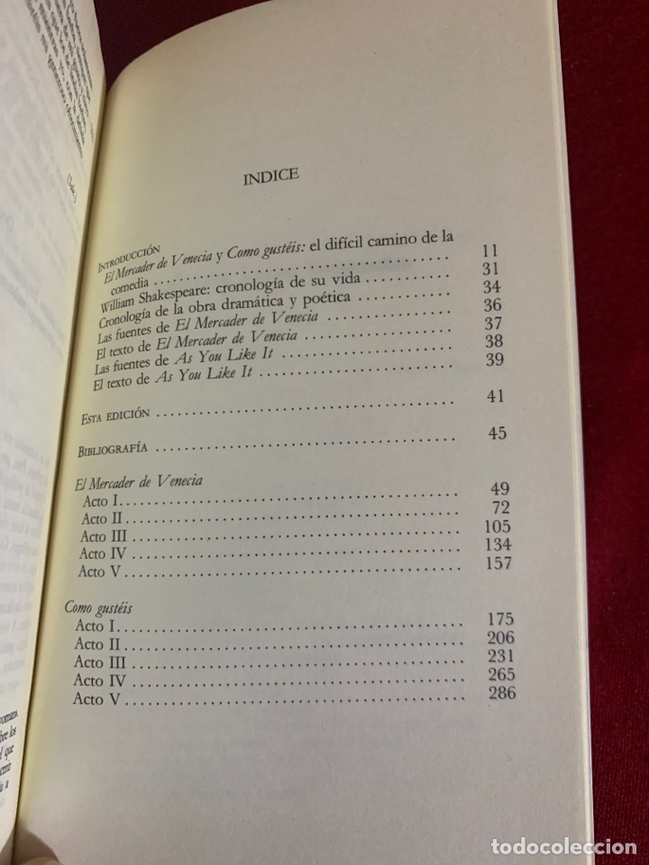 Libros de segunda mano: El Mercader de Venecia / Como gust&eacute;is. William Shakespeare. - Foto 6