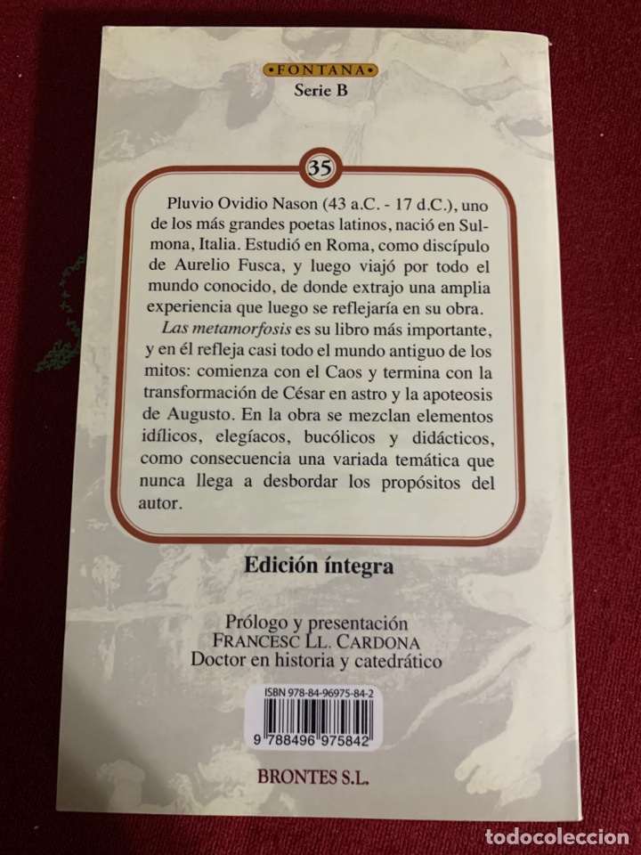 Libros de segunda mano: Las metamorfosis. Ovidio. - Foto 2