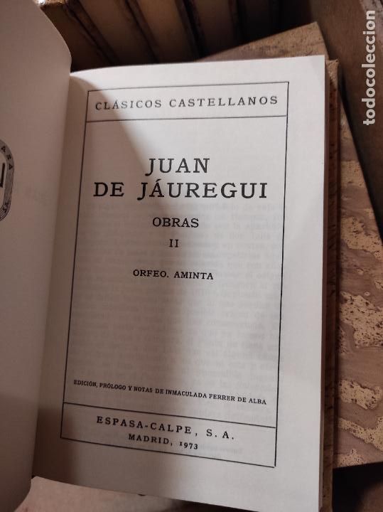 Libros de segunda mano: OBRAS II: ORFEO - AMINTA - J&Aacute;UREGUI, JUAN DE - Foto 2