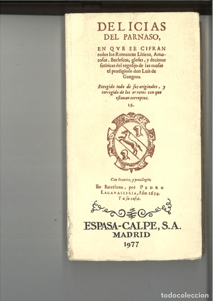 Libros de segunda mano: DELICIAS DEL PARNASO. Luis de G&oacute;ngora - Foto 1