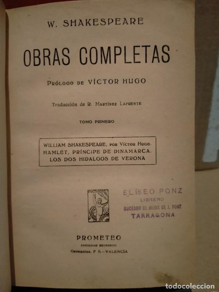 Libros de segunda mano: SHAKESPEARE. OBRAS (2 TOMOS) .PROMETEO - Foto 2